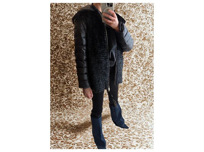 Autre Marque Abrigo Elodie Pellessimo Paris de visón negro - vista 3