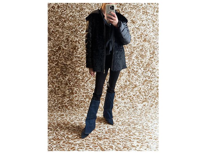 Autre Marque Abrigo Elodie Pellessimo Paris de visón negro - vista 4
