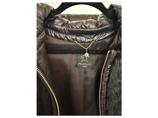 Autre Marque Abrigo Elodie Pellessimo Paris de visón negro - vista 5