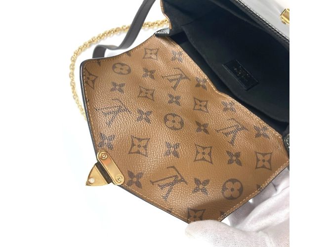 Mini Tasche Pochette Metis Monogram Reverse Louis Vuitton Braun Schwarz - Ansicht 17