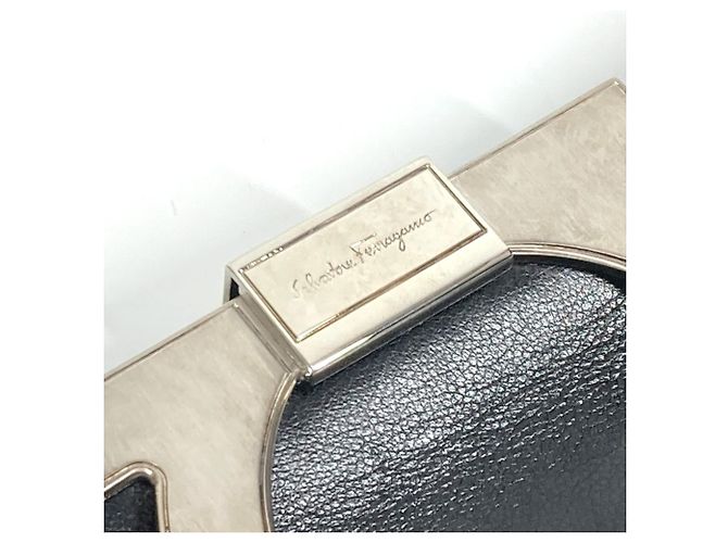 Salvatore Ferragamo Gancini Clutch Bag Black - view 10