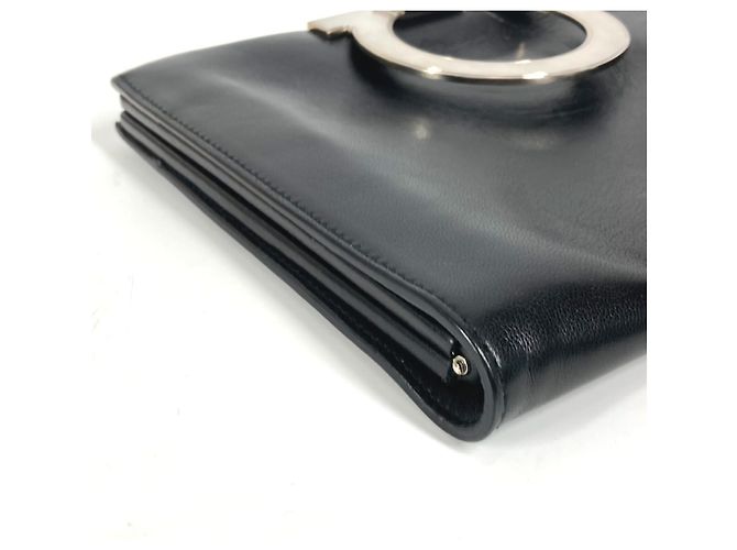 Salvatore Ferragamo Gancini Clutch Bag Black - view 6