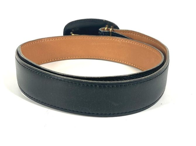 Hermès Vintage Schnallen Gürtel Schwarz - Ansicht 2