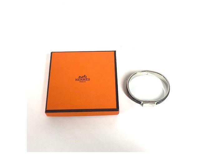Bracciale in metallo nero e argento di Hermès - vista 10