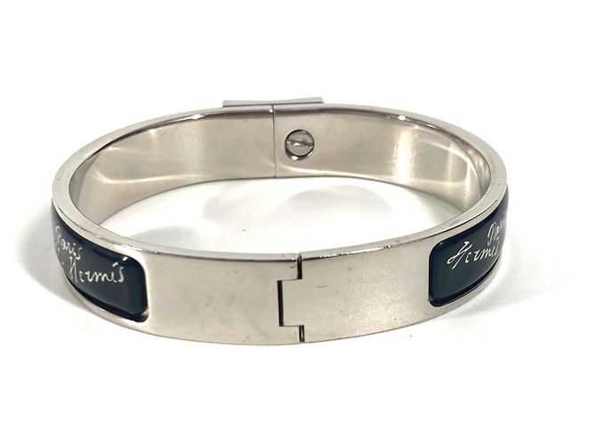 Bracciale in metallo nero e argento di Hermès - vista 2
