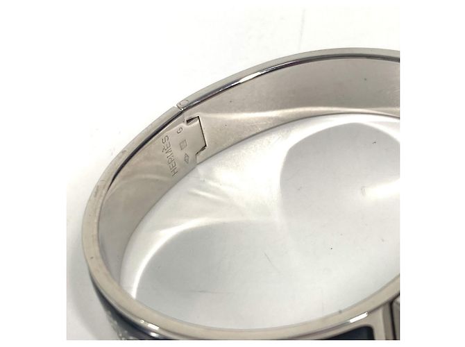 Bracciale in metallo nero e argento di Hermès - vista 6