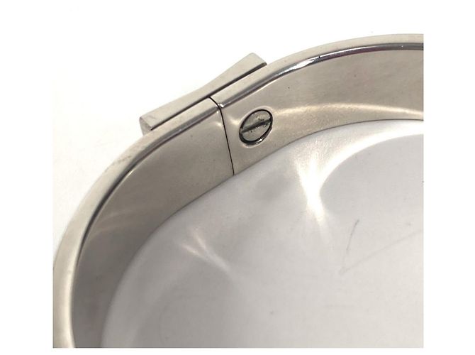 Bracciale in metallo nero e argento di Hermès - vista 7