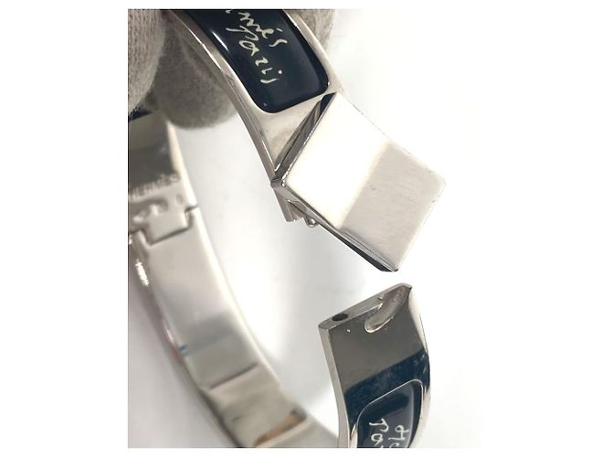 Bracciale in metallo nero e argento di Hermès - vista 9