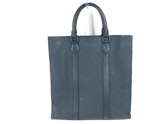 Borsa Tote Sac Plat in Taurillon Monogram Louis Vuitton Nero - vista 2