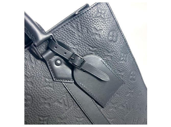 Borsa Tote Sac Plat in Taurillon Monogram Louis Vuitton Nero - vista 9