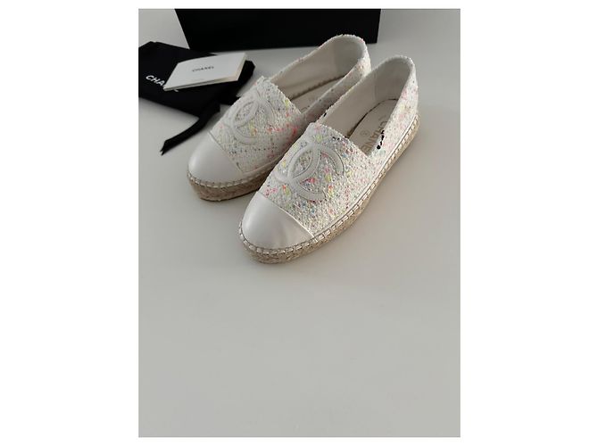 Chanel Espadrilles Weiß Stoff Größe 36 - Ansicht 6