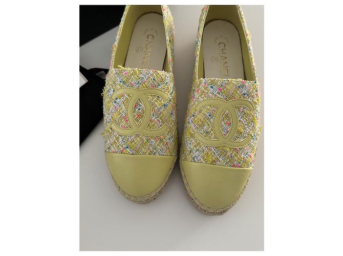 Espadrillas Chanel in tessuto giallo 38 EU - vista 3