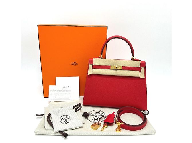 Hermès Borsa Hermes Kelly 25 Rosso - vista 18