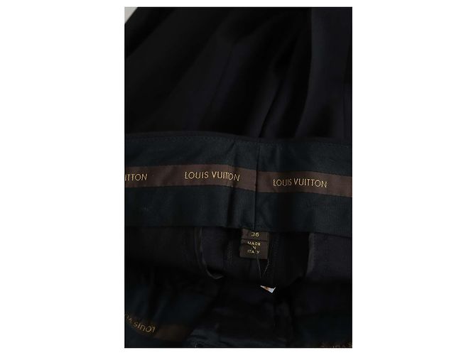 Louis Vuitton Pantalones rectos de lana Negro - vista 5