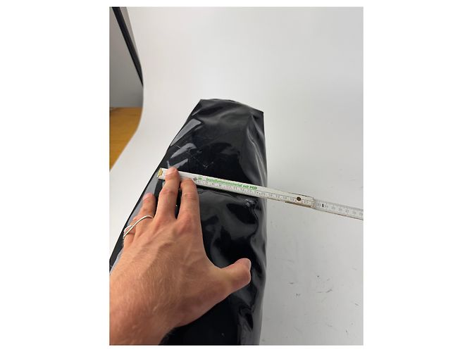 Céline Vintage Celine Paris Ringtasche aus schwarzem Lackleder - Ansicht 15