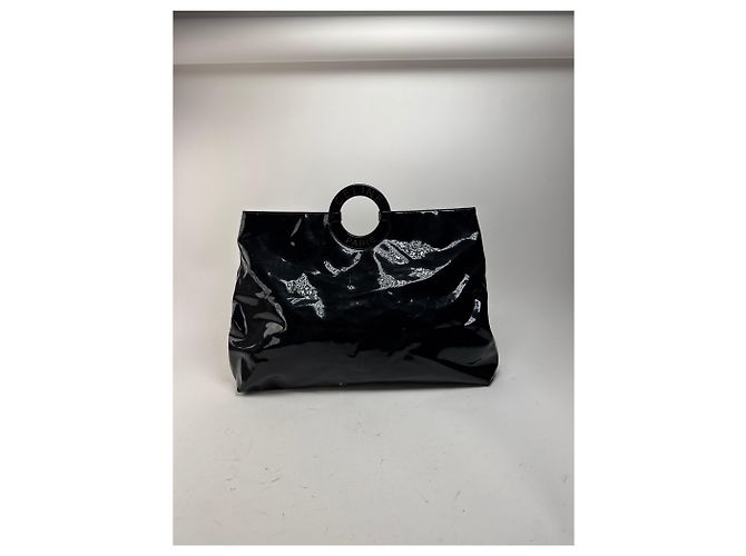 Céline Vintage Celine Paris Ringtasche aus schwarzem Lackleder - Ansicht 7