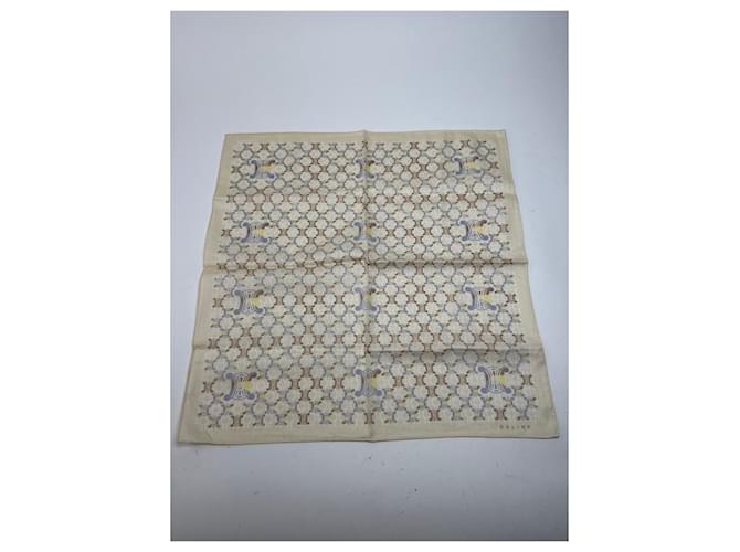 Dior Sciarpa vintage Celine Monogramm bianca beige Bianco - vista 4