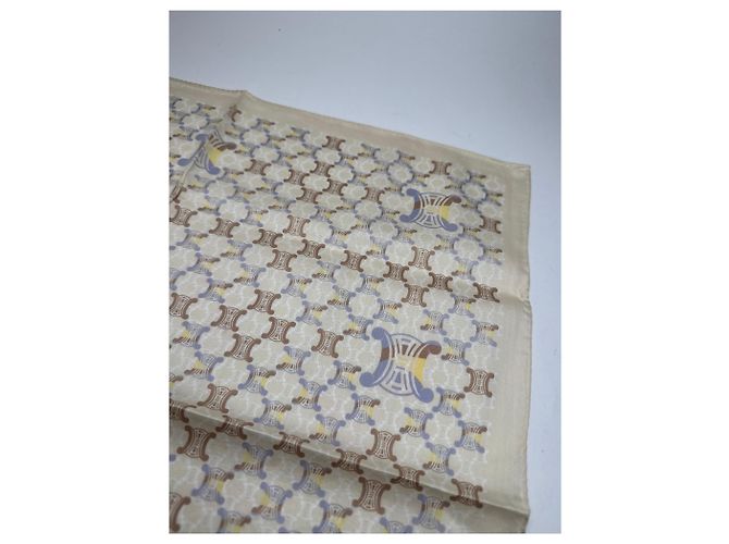 Dior Sciarpa vintage Celine Monogramm bianca beige Bianco - vista 5