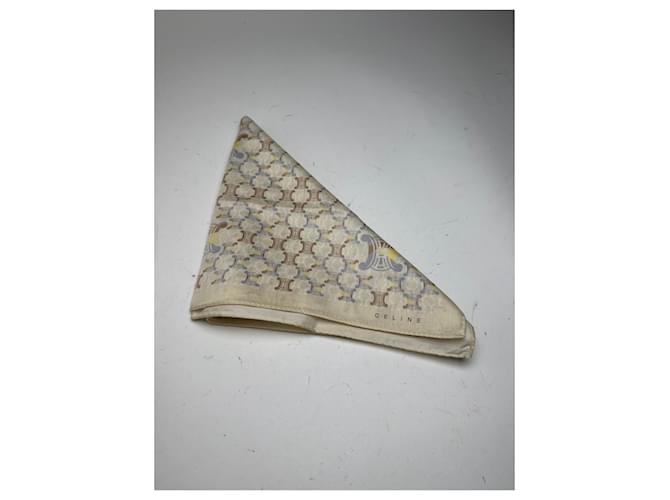 Dior Sciarpa vintage Celine Monogramm bianca beige Bianco - vista 8