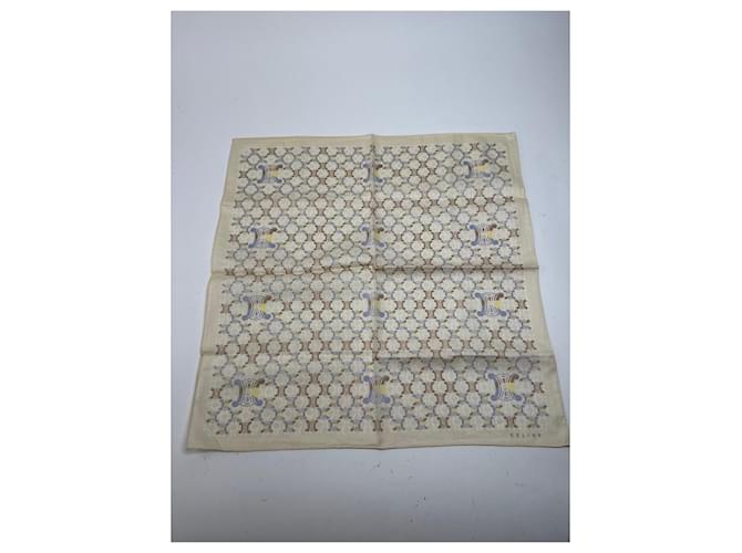Dior Sciarpa vintage Celine Monogramm bianca beige Bianco - vista 9