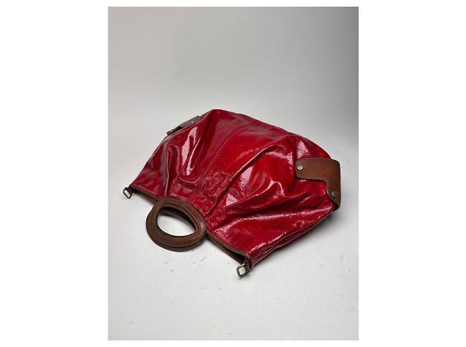 Vintage Marni Lackledertasche rot braun - Ansicht 10