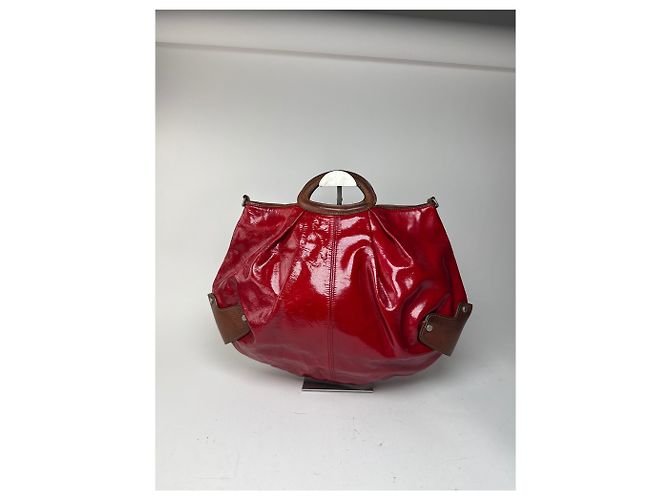 Vintage Marni Lackledertasche rot braun - Ansicht 6