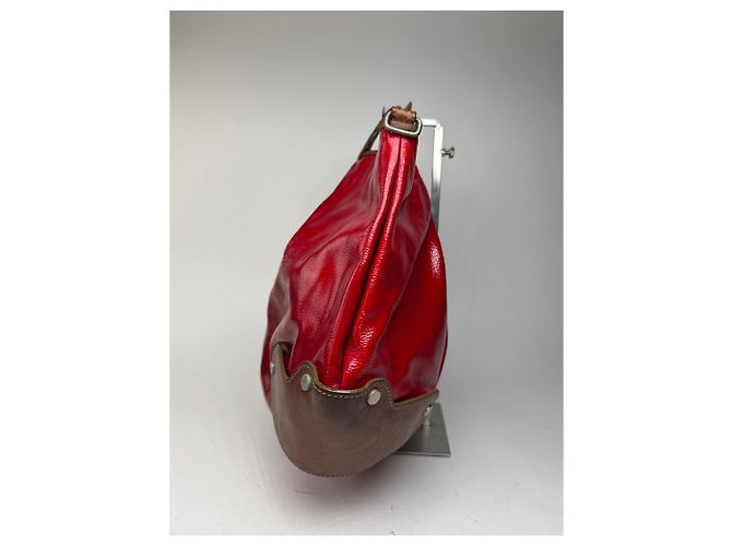 Vintage Marni Lackledertasche rot braun - Ansicht 8