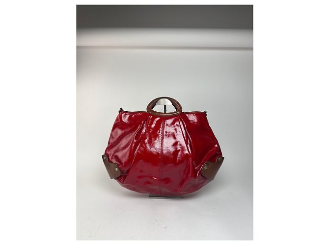 Vintage Marni Lackledertasche rot braun - Ansicht 9