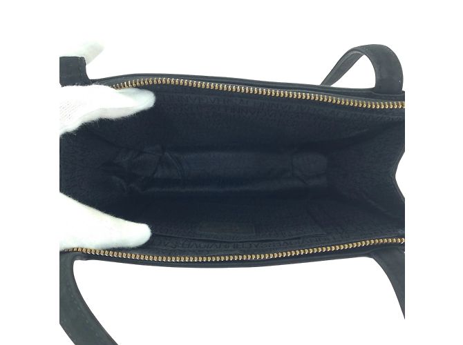 Borsa a spalla in suede nero Sunburst vintage Gianni Versace - vista 9