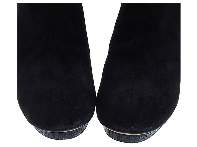 Stivaletti in suede Chanel logo nero 38C - vista 3