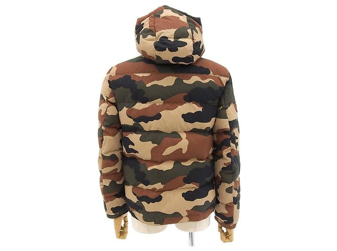 Chaqueta de Plumas Camuflada Moncler Marrón Verde L Castaño Beige - vista 2