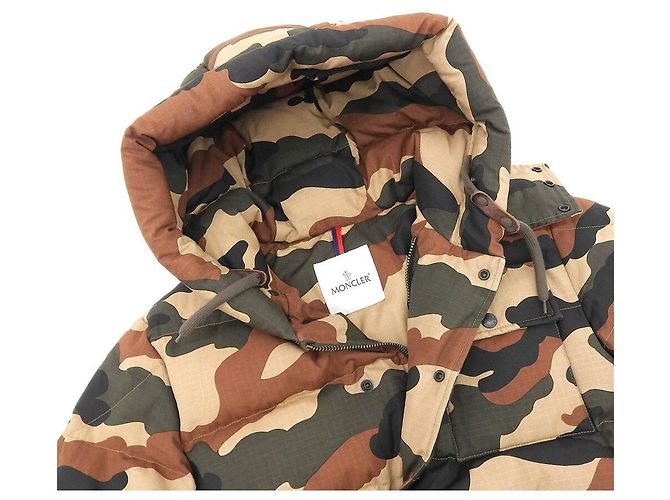 Chaqueta de Plumas Camuflada Moncler Marrón Verde L Castaño Beige - vista 3