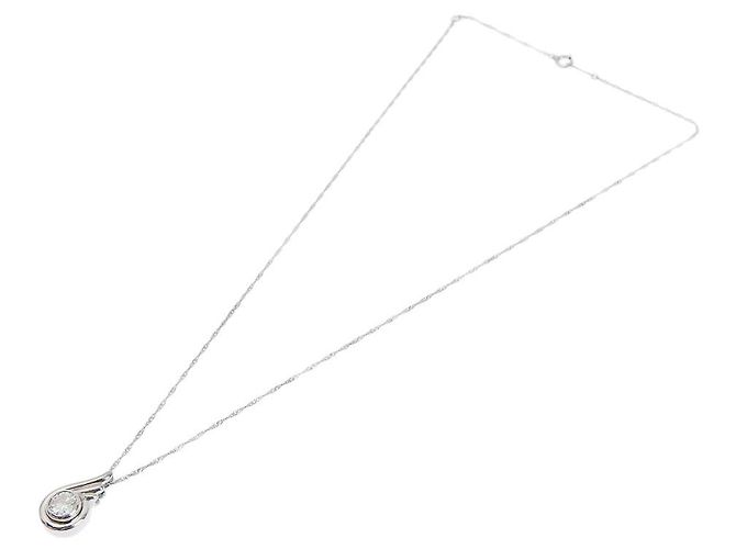 Autre Marque Platinum Diamond Necklace Pt850 Pt900 Silvery - view 2