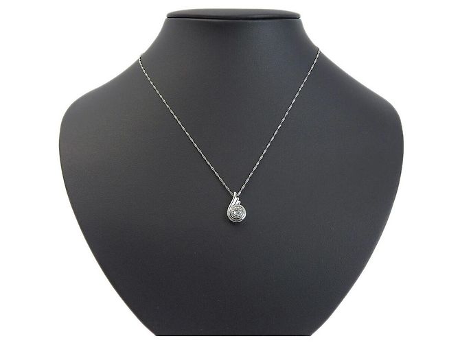 Autre Marque Platinum Diamond Necklace Pt850 Pt900 Silvery - view 5
