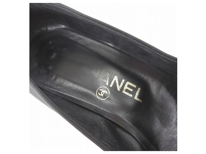 Chanel Satin Camellia Absätze Schwarz Größe 38 - Ansicht 10