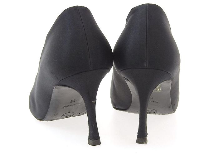 Chanel Satin Camellia Absätze Schwarz Größe 38 - Ansicht 4