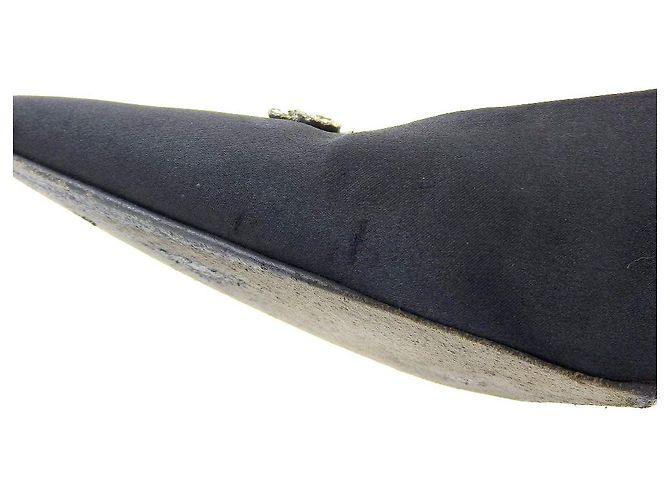 Chanel Satin Camellia Absätze Schwarz Größe 38 - Ansicht 5