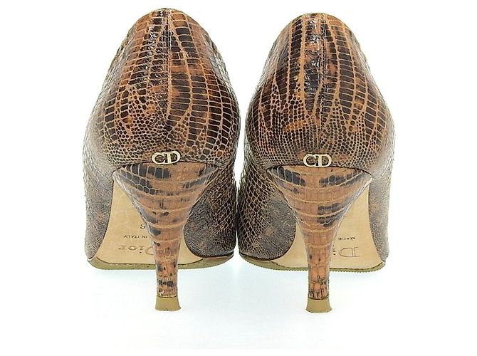 Loewe Zapatos de charol marrones Christian Dior Castaño - vista 4