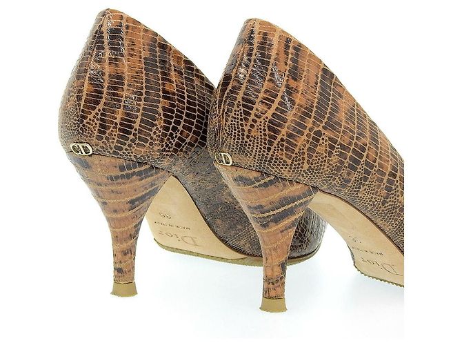 Loewe Zapatos de charol marrones Christian Dior Castaño - vista 5