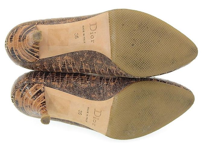 Loewe Zapatos de charol marrones Christian Dior Castaño - vista 7