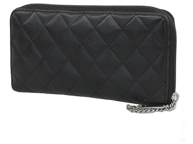 Cartera larga de piel de cordero de la línea Cambon de Chanel Negro - vista 2
