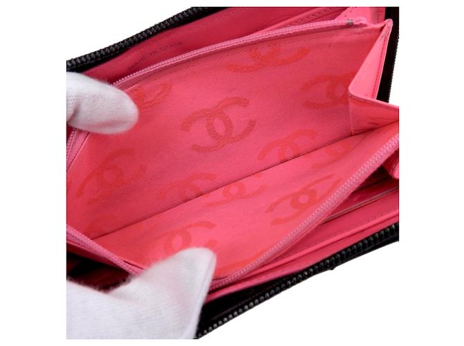 Cartera larga de piel de cordero de la línea Cambon de Chanel Negro - vista 4