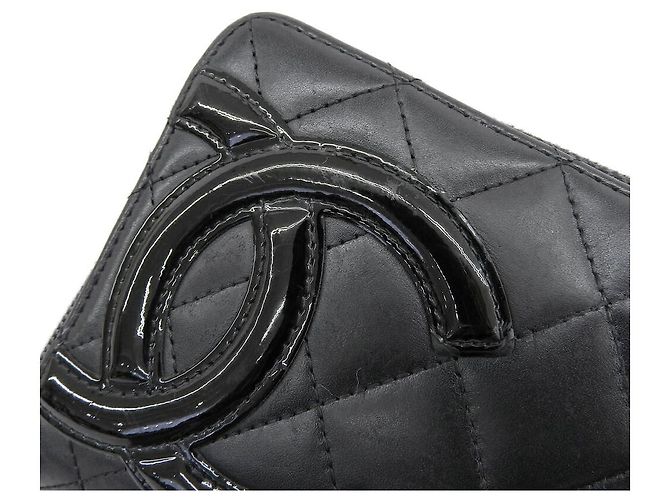 Cartera larga de piel de cordero de la línea Cambon de Chanel Negro - vista 5