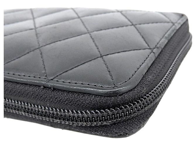 Cartera larga de piel de cordero de la línea Cambon de Chanel Negro - vista 6