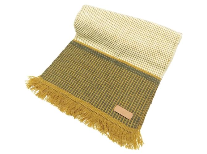 Hermès Stola 100% Cashmere Hermes Crudo Senape Verde scuro - vista 2