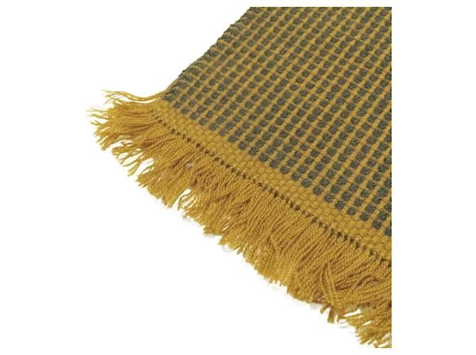 Hermès Stola 100% Cashmere Hermes Crudo Senape Verde scuro - vista 3