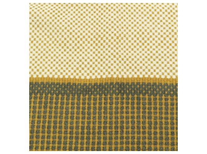 Hermès Stola 100% Cashmere Hermes Crudo Senape Verde scuro - vista 4