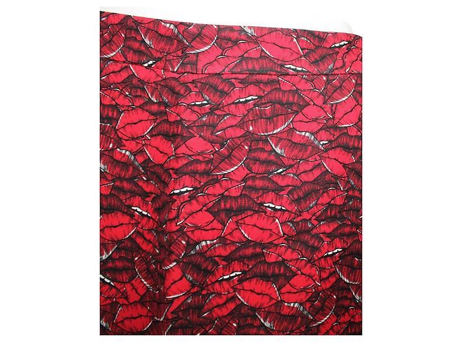 Falda corta roja con estampado de labios Valentino - vista 5