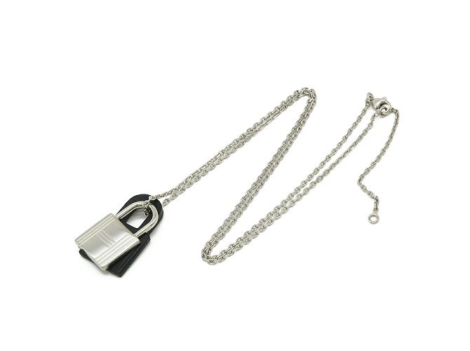 Hermès Collana pendente a forma di lucchetto Hermes O'Kelly PM Nero Argento - vista 3