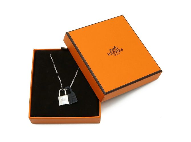 Hermès Collana pendente a forma di lucchetto Hermes O'Kelly PM Nero Argento - vista 8